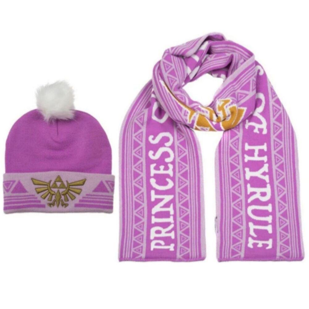 Nintendo Legend of Zelda Scarf & Beanie, Gamer Hyrule Twilight Princess Set - Picture 7 of 8